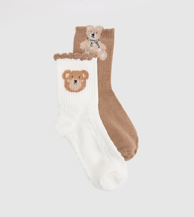 2-Pack Novelty Bear Socks