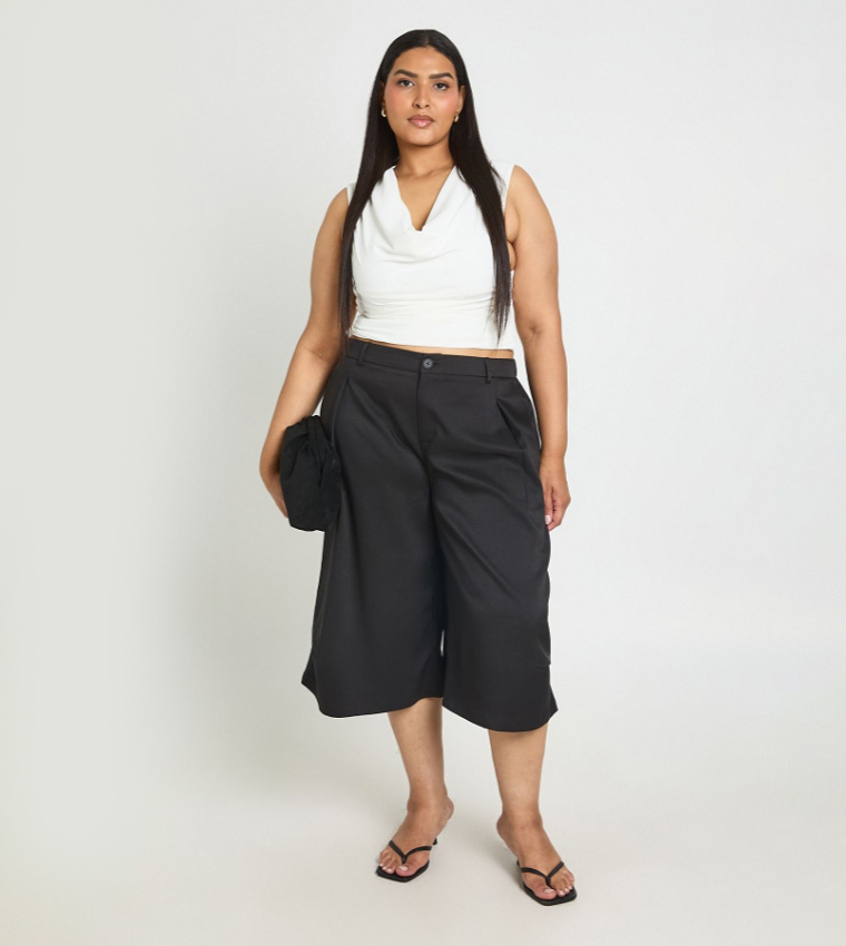 Curve Elasticated Back Waist Tailored Bermuda Shorts