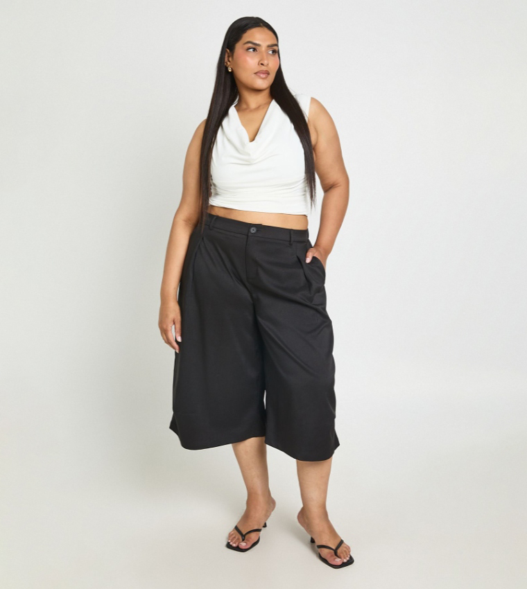 Curve Elasticated Back Waist Tailored Bermuda Shorts