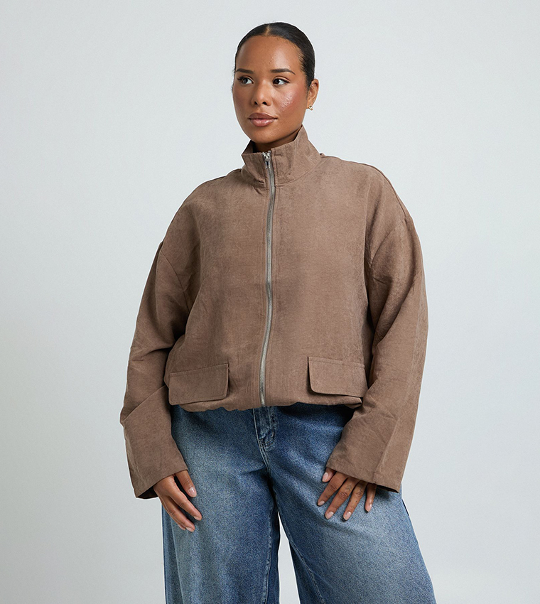Curve Peached High Neck Jacket