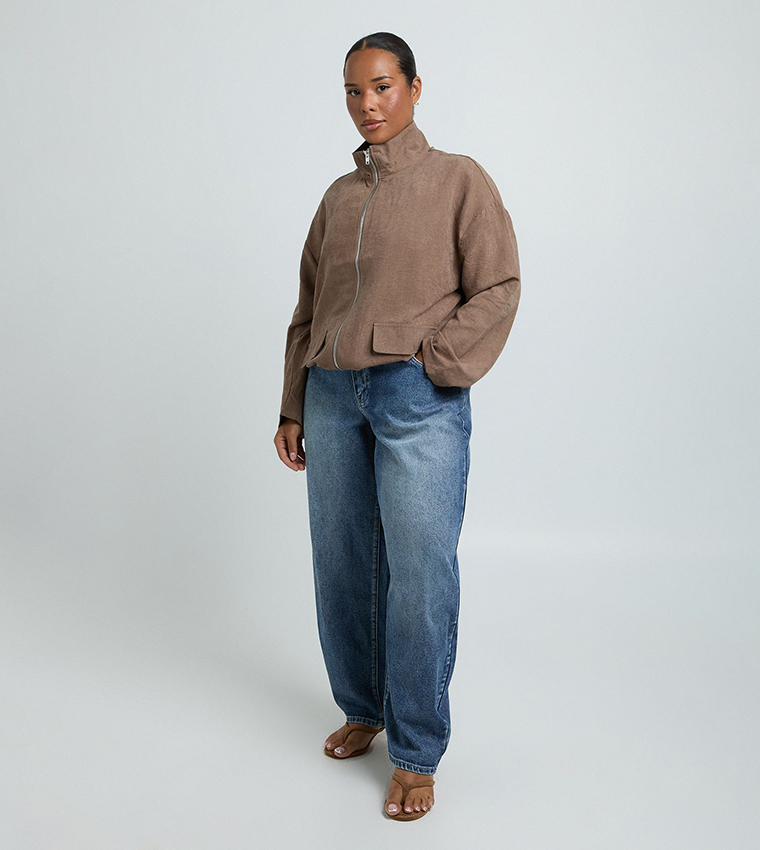 Curve Peached High Neck Jacket