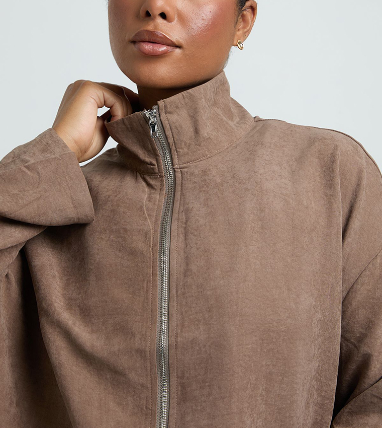 Curve Peached High Neck Jacket