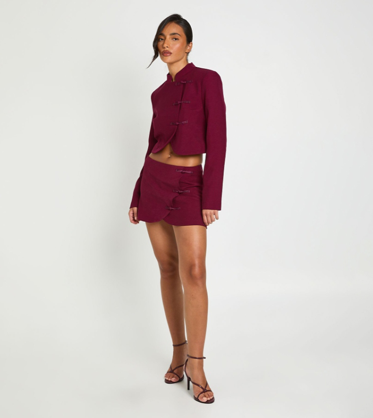 Wrap Trim Fastening Boxy Jacket