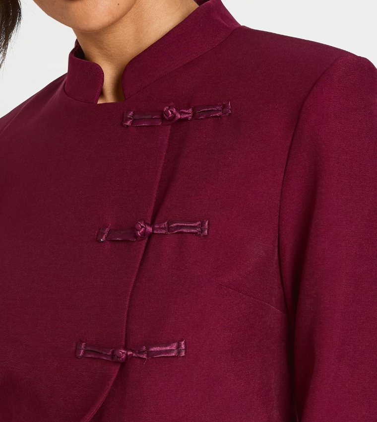 Wrap Trim Fastening Boxy Jacket