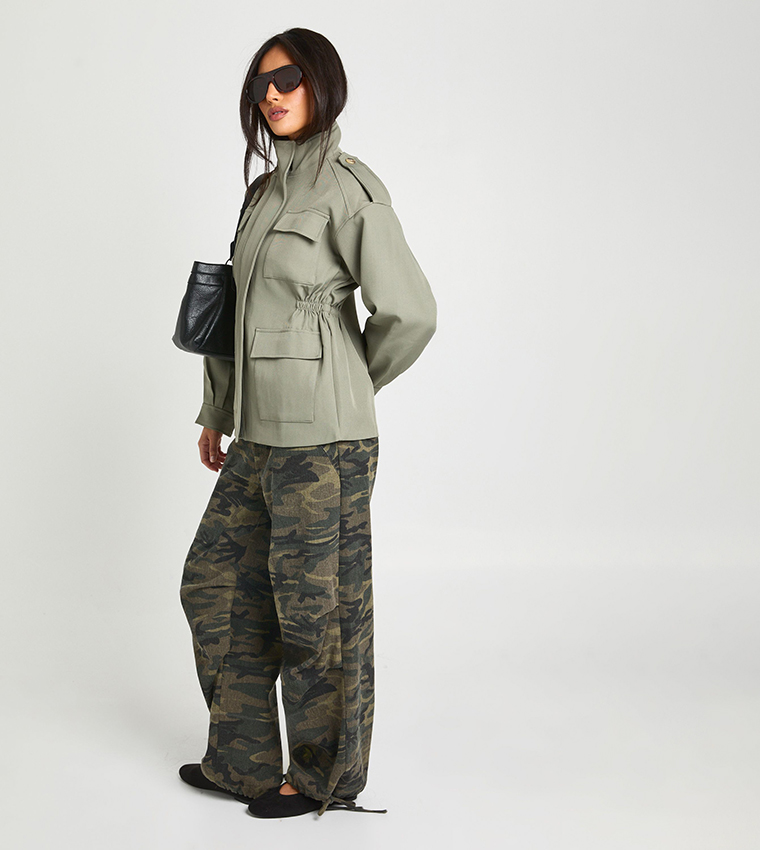 Cinched Utility Tailored Blazer