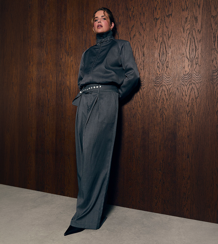 Shoulder Pad Tailored Bomber Jacket