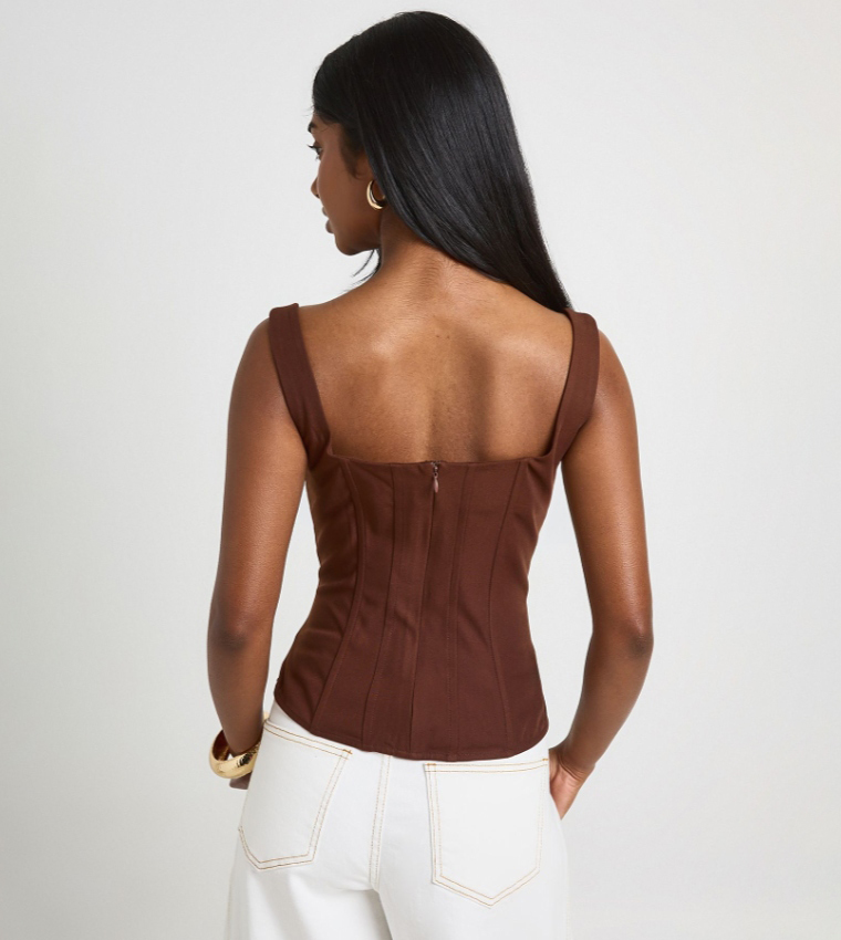 Structured Crepe Corset Top