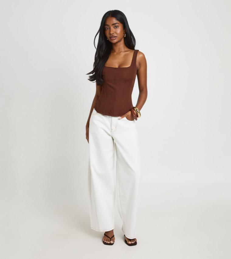 Structured Crepe Corset Top