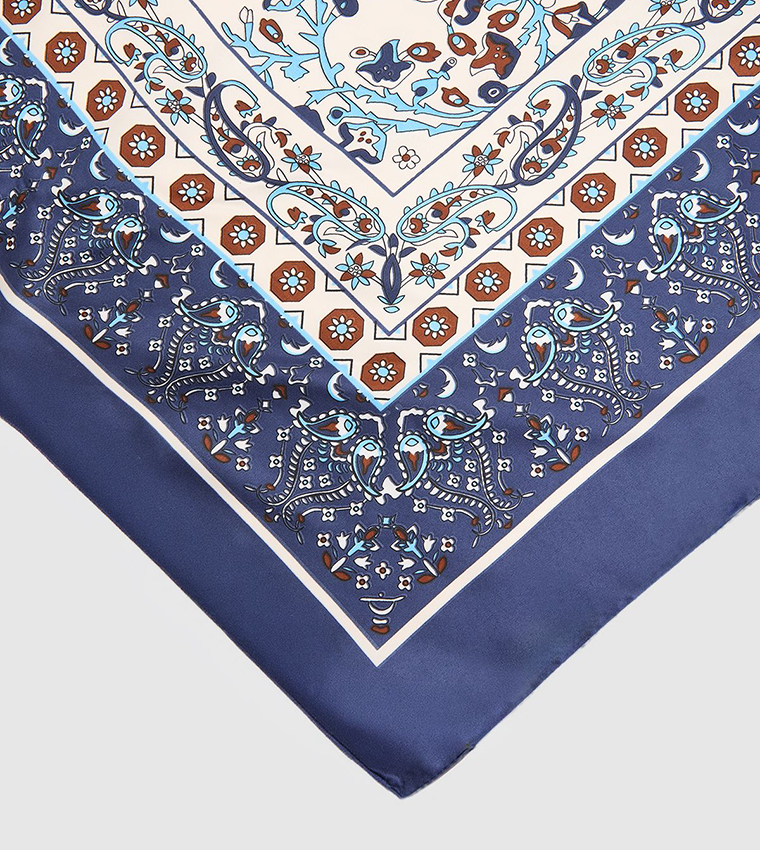Printed Oversized Satin Headscarf