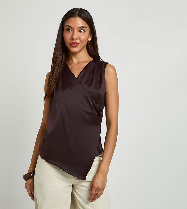 boohoo  Sleeveless Tops - Brown Sleeveless Tops