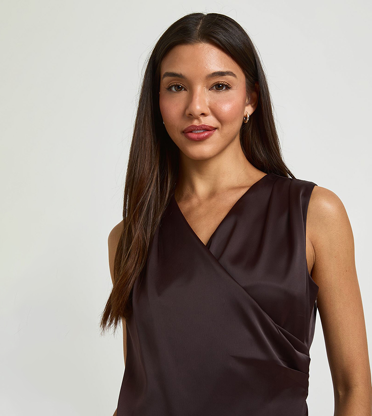 boohoo  Sleeveless Tops - Brown Sleeveless Tops