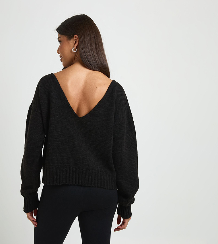 boohoo  Round Neck Sweaters - BLACK Round Neck Sweaters