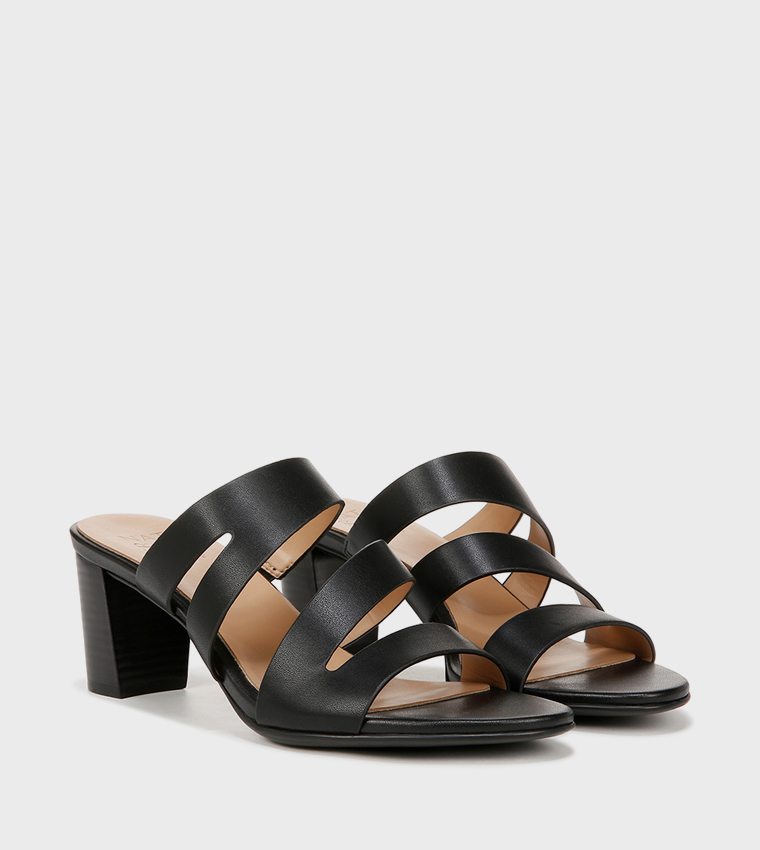 NABEAMING Multi Strap Block Heel Sandals