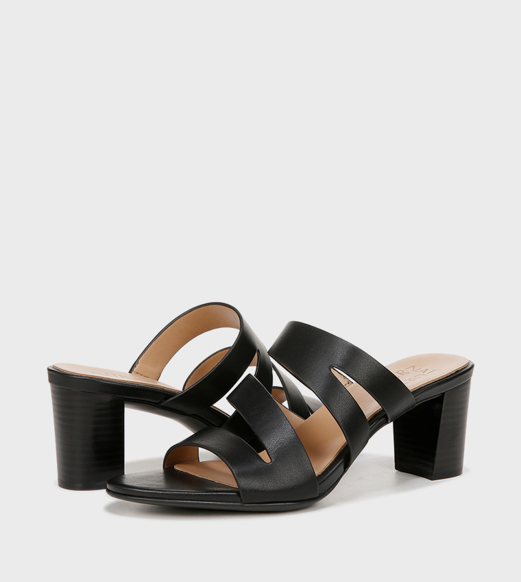 NABEAMING Multi Strap Block Heel Sandals