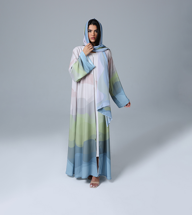 Printed Flared Sleeves Abaya