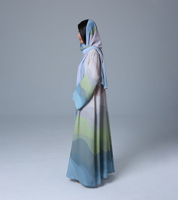 Printed Flared Sleeves Abaya