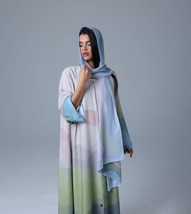 Printed Flared Sleeves Abaya