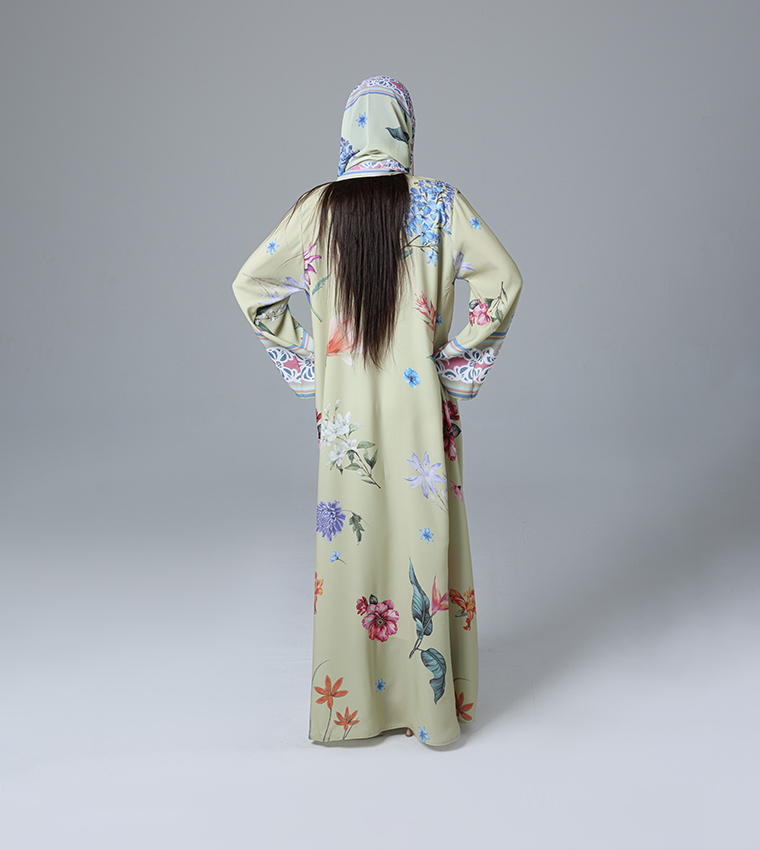 Printed Flared Sleeves Abaya