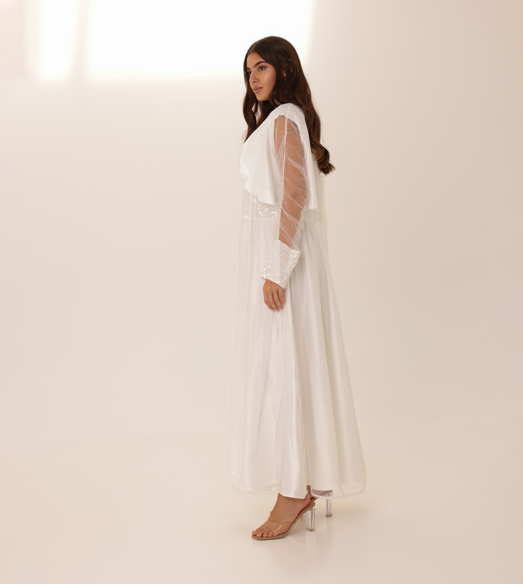 Two-Piece Sequinned Long Sleeves Modest Set
