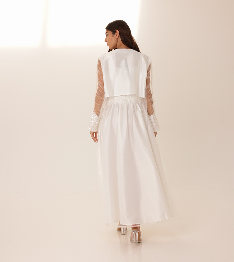 Two-Piece Sequinned Long Sleeves Modest Set