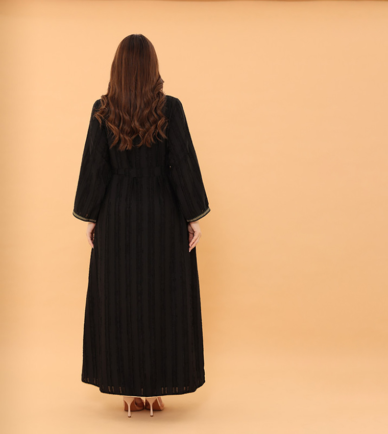 YASMIN Embroidered Belted Jalabiya