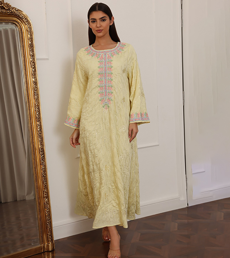 AALIYAH Embellished Flared Sleeves Jalabiya