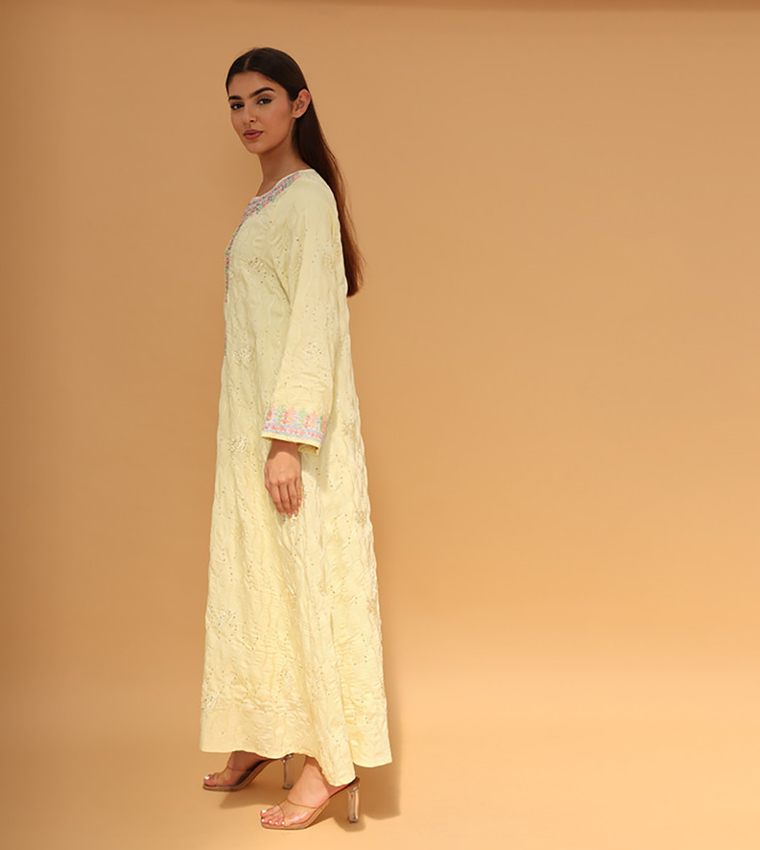 AALIYAH Embellished Flared Sleeves Jalabiya