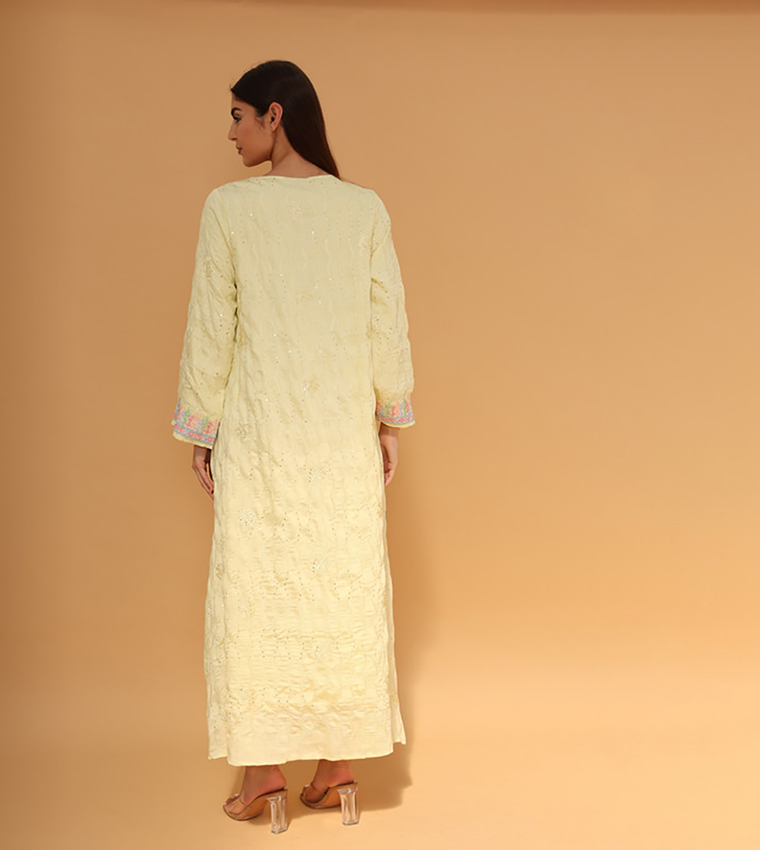 AALIYAH Embellished Flared Sleeves Jalabiya