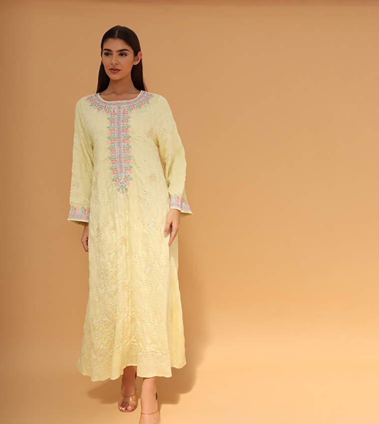 AALIYAH Embellished Flared Sleeves Jalabiya