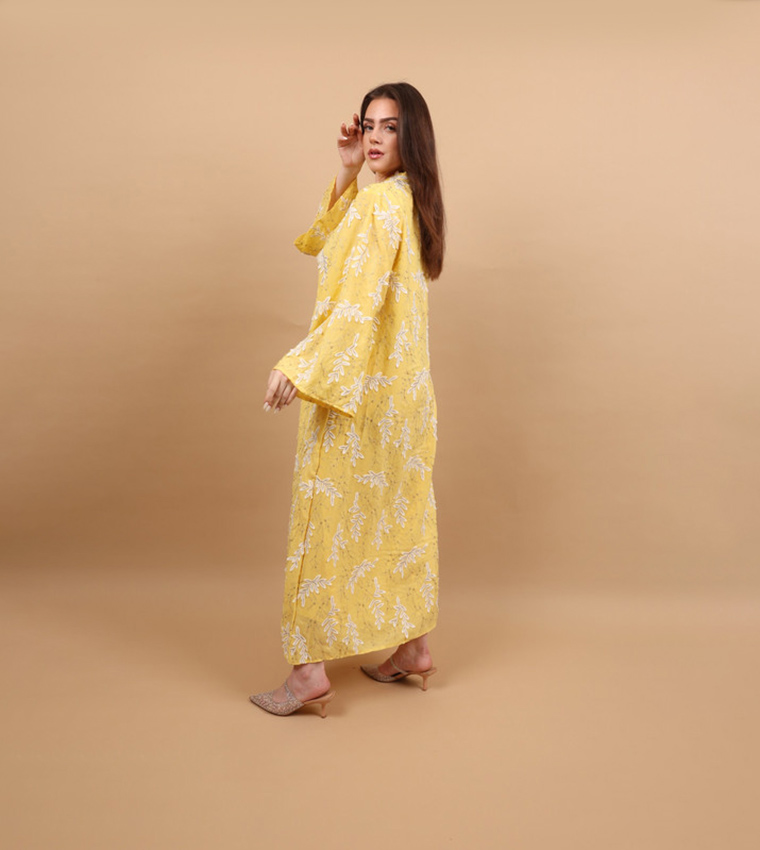 SEREEN Embroidered Flared Sleeves Jalabiya
