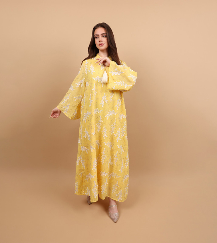 SEREEN Embroidered Flared Sleeves Jalabiya