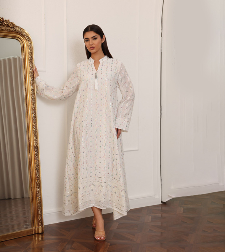 SAHARA BLOOM High Neck Jalabiya