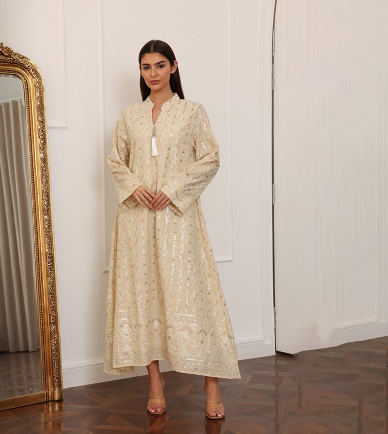 SAHARA BLOOM High Neck Jalabiya