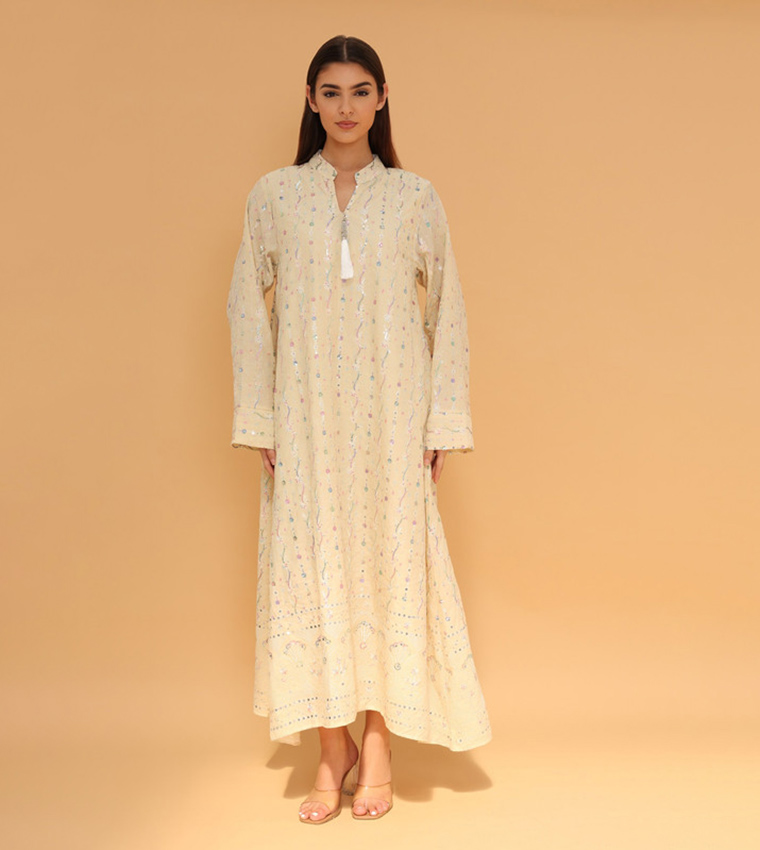 SAHARA BLOOM High Neck Jalabiya