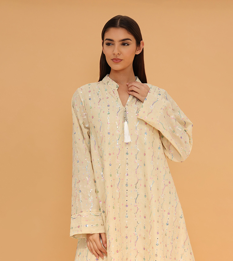 SAHARA BLOOM High Neck Jalabiya