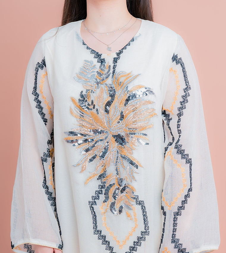 Radiant Embellished Jalabiya