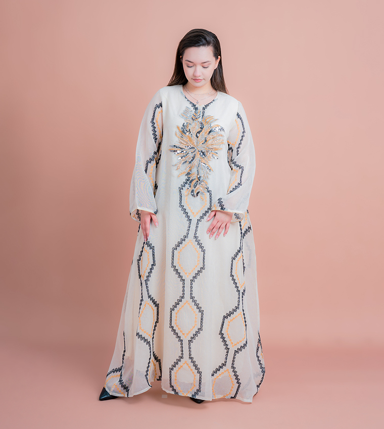 Radiant Embellished Jalabiya