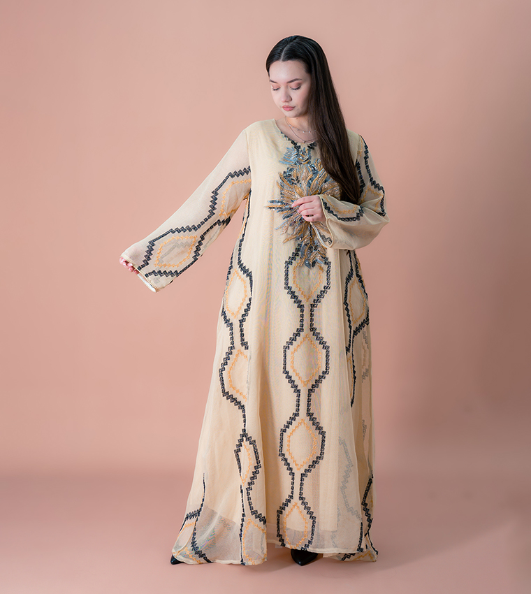 Radiant Embellished Jalabiya