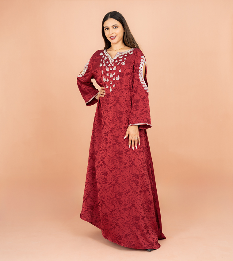 Embroidered Flared Sleeves Jalabiya