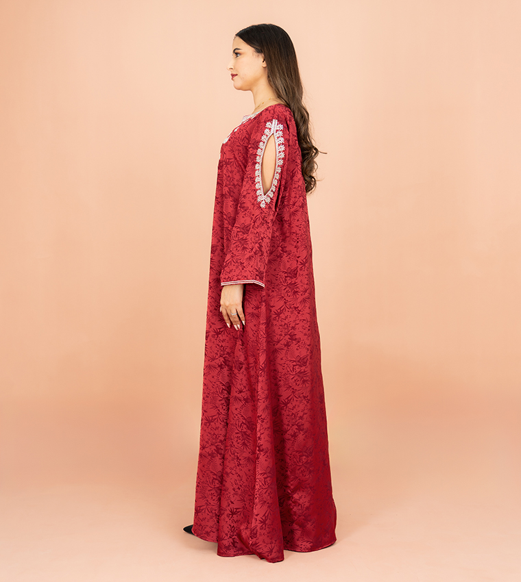 Embroidered Flared Sleeves Jalabiya