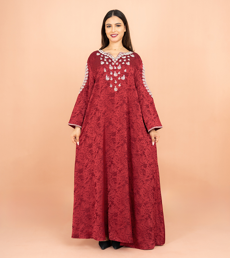 Embroidered Flared Sleeves Jalabiya