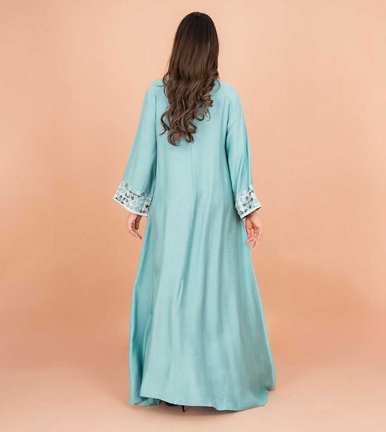 Embroidered Crew Neck Jalabiya
