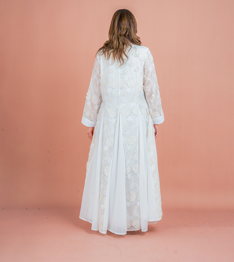 Embroidered V-Neck Jalabiya