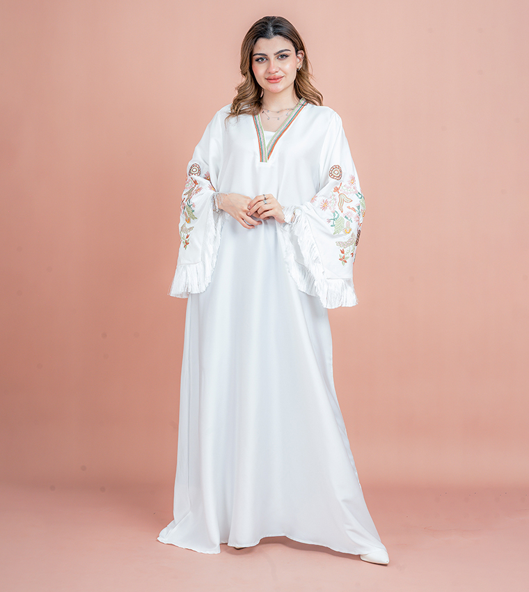 Embroidered Flared Sleeves Jalabiya