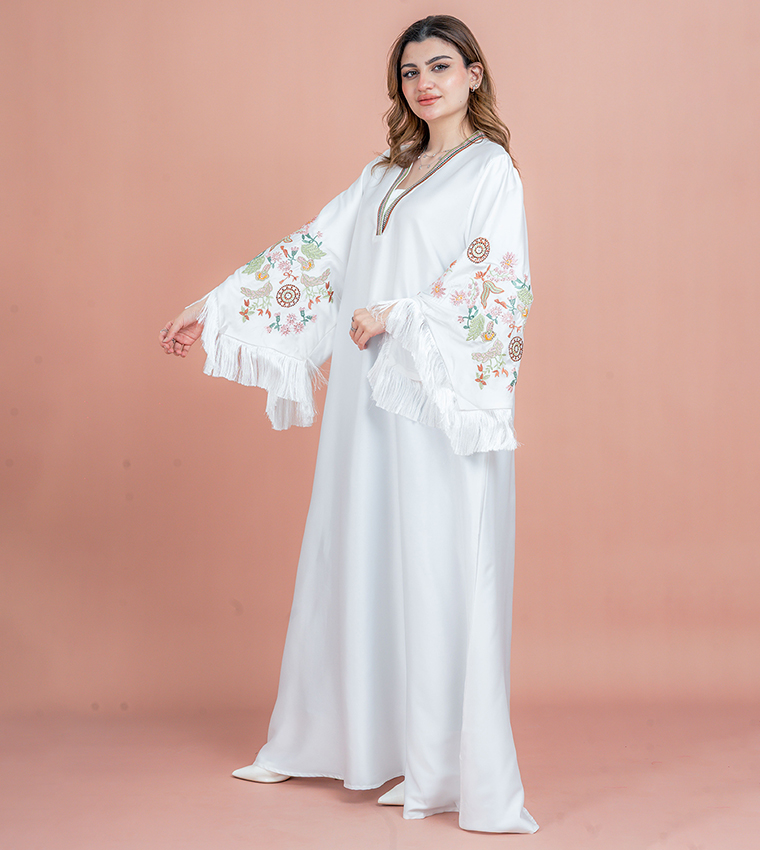 Embroidered Flared Sleeves Jalabiya
