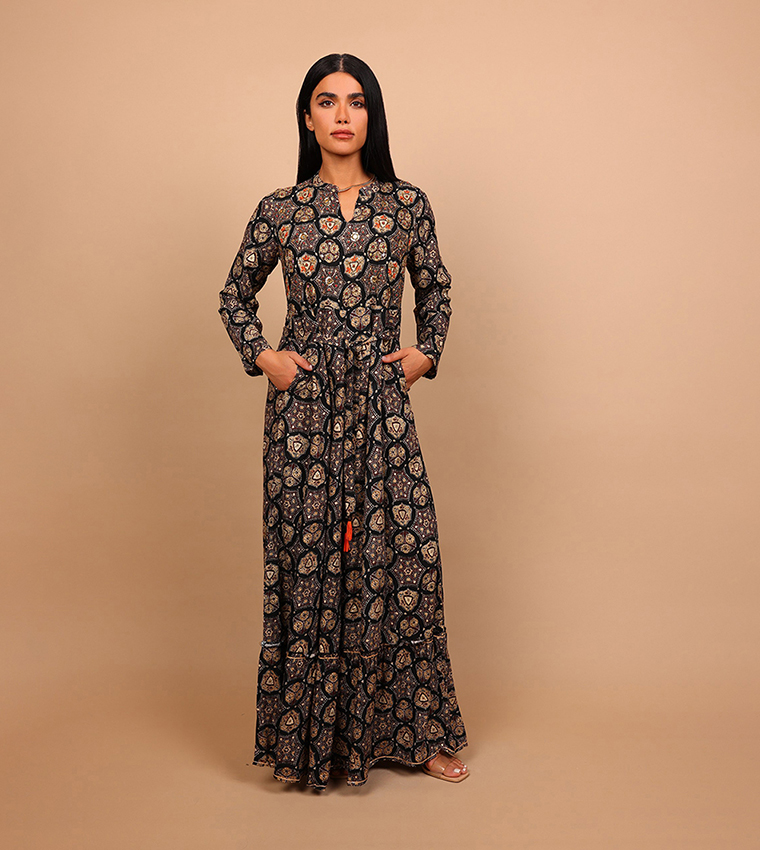 IKKXA  Maxi Dresses - BLACK modestwear