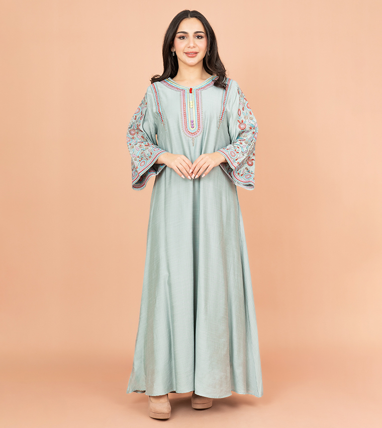 Hand Embroidered Flared Sleeves Jalabiya