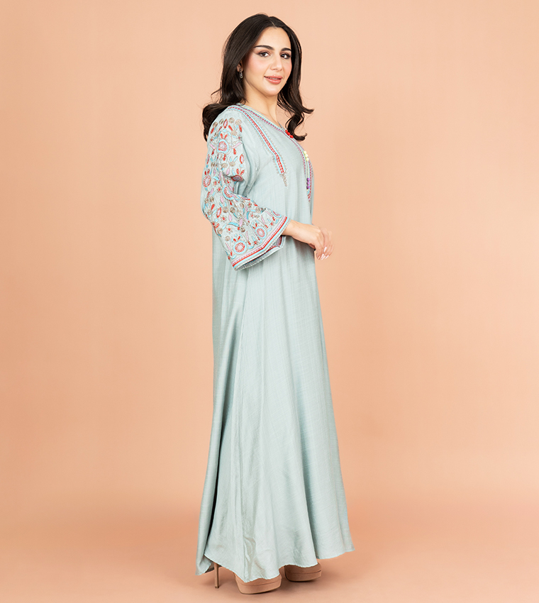 Hand Embroidered Flared Sleeves Jalabiya