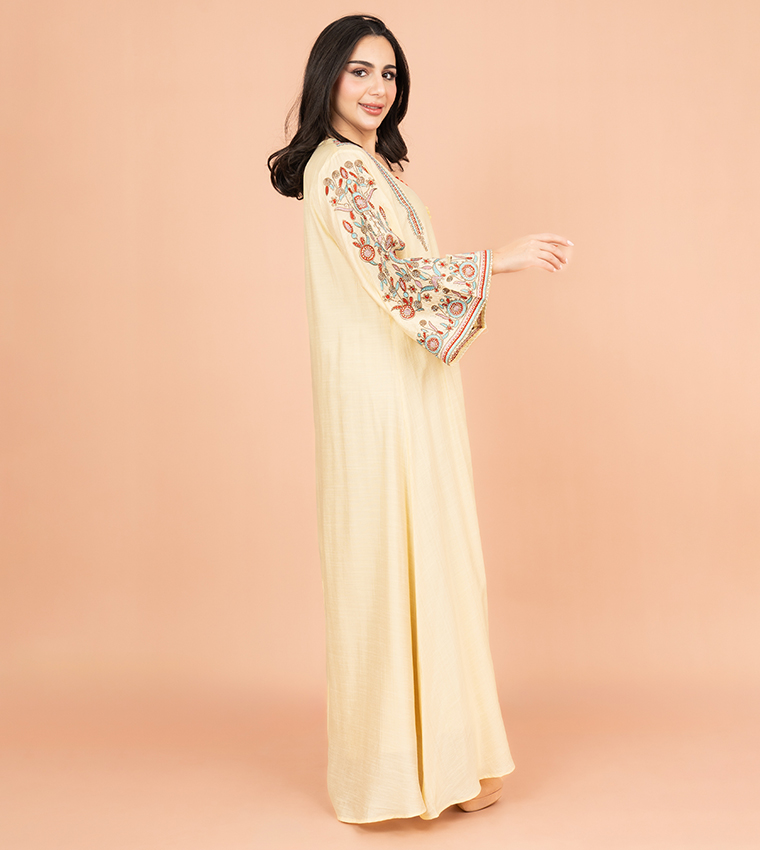 Hand Embroidered Flared Sleeves Jalabiya