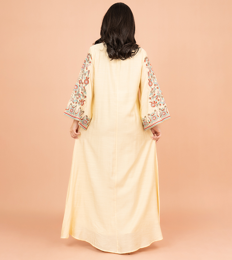 Hand Embroidered Flared Sleeves Jalabiya